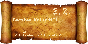 Beczkes Kristóf névjegykártya