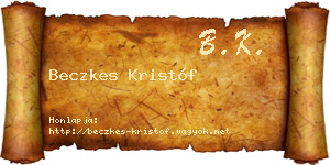 Beczkes Kristóf névjegykártya